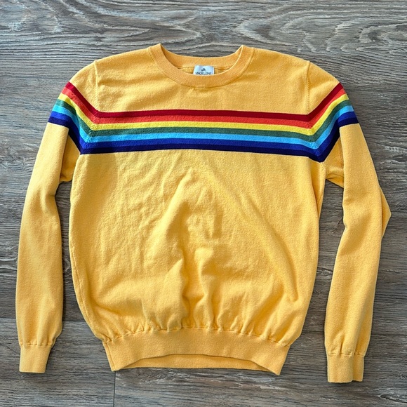 MADELEINE THOMPSON Tops - Madeleine Thompson X Aqua Rainbow Stripe Crewneck Sweater Collab - Size Large